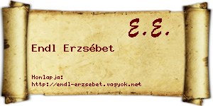 Endl Erzsébet névjegykártya